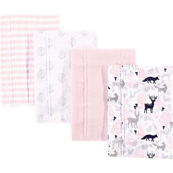 Hudson Layered Flannel Burp Cloth 4-pack Linocut/Woodland Girl