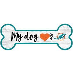 Fan Creations Miami Dolphins Team Dog Bone Sign Board