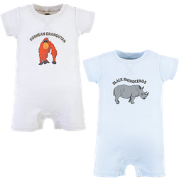 Touched By Nature Organic Cotton Rompers 2-pack - Endangered Rhino