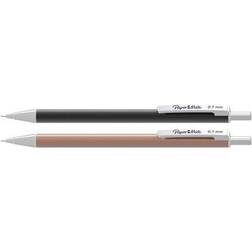 Mechanical Pencil, 0.5mm, 1/4"x1/4"x5-3/4" 2/PK, Rose/Gold PK