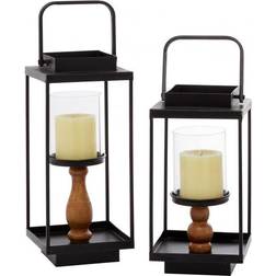 Black Metal Contemporary Candlestick Holders Lantern 2