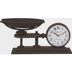 Ridge Road Décor Vintage Style Iron Scale Table Clock Table Clock 8.1"