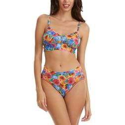 Hanky Panky Printed V-Neck Retro Lace Bralette - Bold Blooms