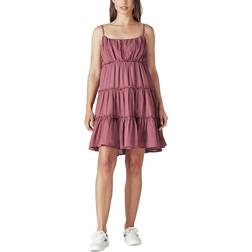 Lucky Brand Tiered Mini Dress - Burgundy