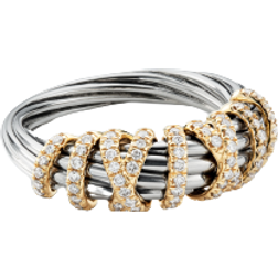 David Yurman Helena Ring - Silver/Gold/Diamonds