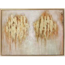 CosmoLiving by Cosmopolitan Brown Traditional Abstract Canvas Framed Art 47x36"