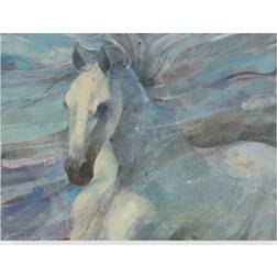 Trademark Global Poseidon White Horse Canvas Framed Art 48x36.5"