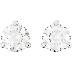 Swarovski Solitaire Stud Earrings - Silver/Transparent