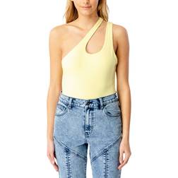 Bardot Pia Cutout One-Shoulder Bodysuit - Lemon