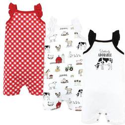 Hudson Infant Girl Cotton Rompers - Udderly Adorable