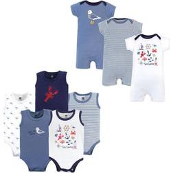 Hudson Infant Boy Cotton Bodysuits and Rompers 8-pack - Sea Shore