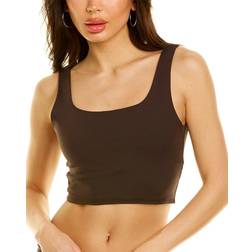 WeWoreWhat Straight Neck Crop Top - Black