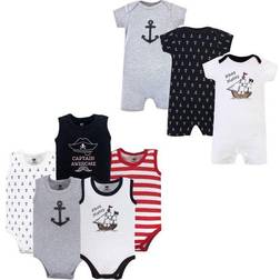 Hudson Infant Boy Cotton Bodysuits and Rompers 8-pack - Pirate Ship