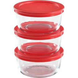 Pyrex 6-piece Food Storage Container Set with Red Lids Food Container