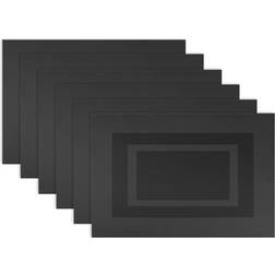 Design Imports Black PVC Doubleframe Placemat Set of 6 Coaster