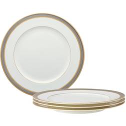 Noritake Brilliance Set of 4 Dinner Plates, 10-3/4" White/gold/platinum Dinner Plate