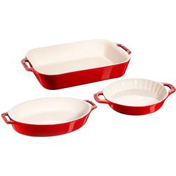 Staub 3-Pc Mixed Set Cherry Oven Dish