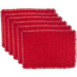 Design Imports Jute Placemat, Set of 6 Red Coaster