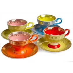 Grandma Espresso Set of 4 With saucers by Pols Potten Multicoloured Espressokopp