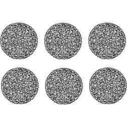 Design Imports Black Woven Paper Round Placemat Set of 6 Place Mat Black