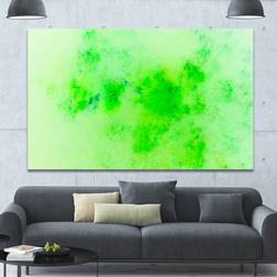 Bright Green Starry Fractal Sky Framed Art 20x12"