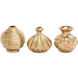 Litton Lane Gold Stoneware Glam Decorative (Set of 3)