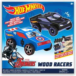 Hot Wheels Diy Toy Wood Car Racers 2 Pack (Marvel Avengers Black Panther and Captain America)