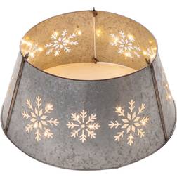 GlitzHome Snowflake Cutout Tree Collar with Light String Shade 21.6"