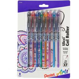 Pentel Slicci Extra Fine Gel Pens assorted pack of 8