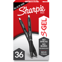 Sharpie Gel Pen, 1.0mm Point, 3/10"Wx3/10"Lx7"H, 36/BX, Black PK
