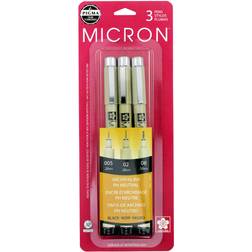 Sakura Pigma Micron Pens Assorted 3/Pkg-Black
