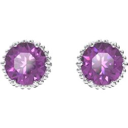 Swarovski February Birthstone Stud Earrings - Silver/Purple