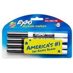 Expo Dry Erase Markers Fine Tip Black 4-pack