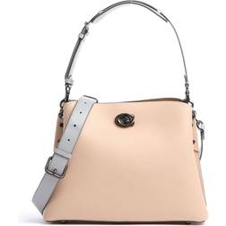 Coach Willow Shoulder Bag in Colorblock - Pewter/Taupe Multi