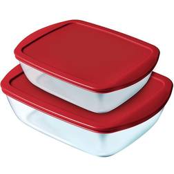 Pyrex Set of lunch boxes Cook & Store Crystal Red (2 pcs) Matboks
