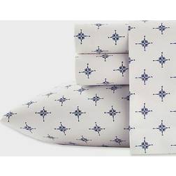 Poppy & Fritz Compass Bed Sheet Blue, White (243.84x167.64)