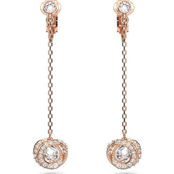 Swarovski Generation Clip Earrings - Rose Gold/Transparent