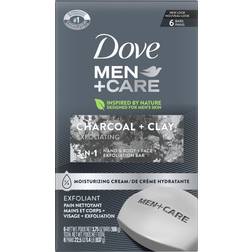 Dove Men+Care Elements Body & Face Bar Charcoal + Clay 6-pack