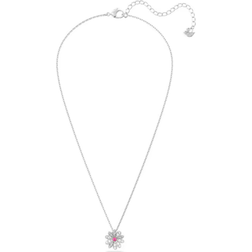 Swarovski Eternal Flower Pendant Necklace - Silver/Transparent/Pink