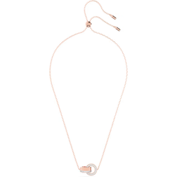 Swarovski Hollow Pendant Necklace - Rose Gold/Transparent