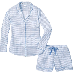 Petite Plume Women's La Mer Long Sleeve Short Set - Blue