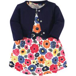 Touched By Nature Organic Cotton Dress & Cardigan - Bright Flower (10167905)