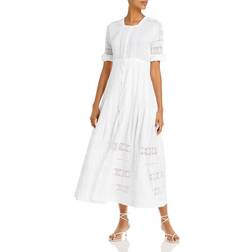 LoveShackFancy Edie Midi Dress - White