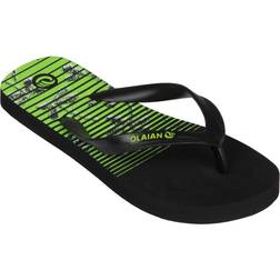 Olaian Boy's Flipflop 120 - Black/Fluo Lime