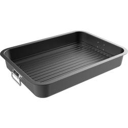 Classic Cuisine with Flat Rack Grey Steel Grey Roasting Pan