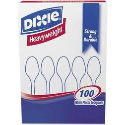 Dixie Plastic 6” Heavy-Weight, White, 100/Box (TH207) White Tea Spoon