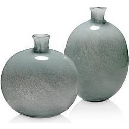 Minx Decorative in Grey Glass, Set of 2 BLUE