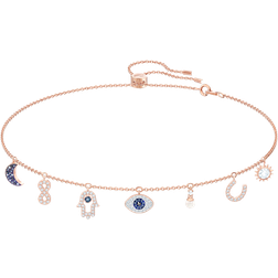 Swarovski Symbolic Charm Necklace - Rose Gold/Transparent/Blue