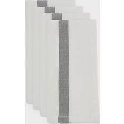 Saro Lifestyle Banded Cloth Napkin White (50.8x50.8)