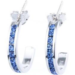 Macy's September Semi Hoop Earrings - Silver/Blue